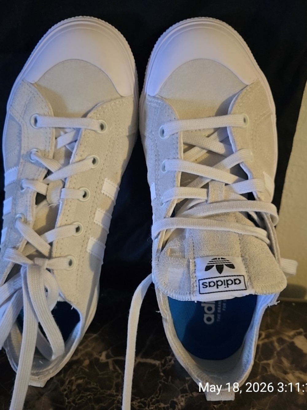 adidas Women's White Suede Low-Top Sneakers